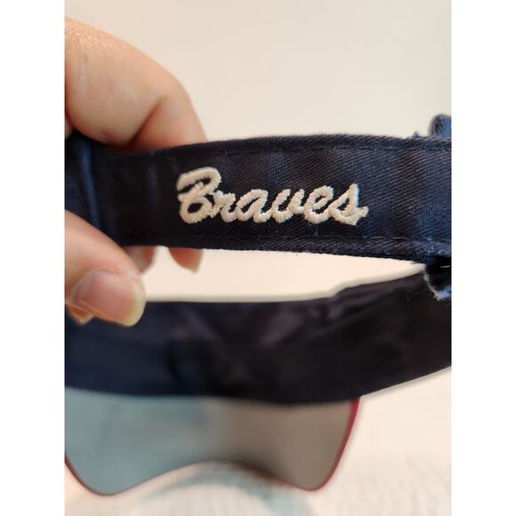 Atlanta Braves Youth MLB Visor by OC Sports - Red & Navy Adjustable Hat to women - Picture 3 of 4